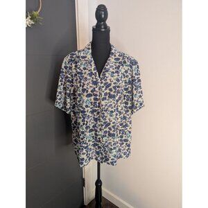 Donkenny Classics Multicolor Animal Print Short Sleeve Button-Up Shirt Size XL